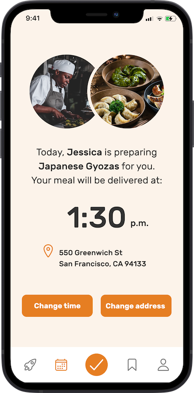 Iphon app delivery screen